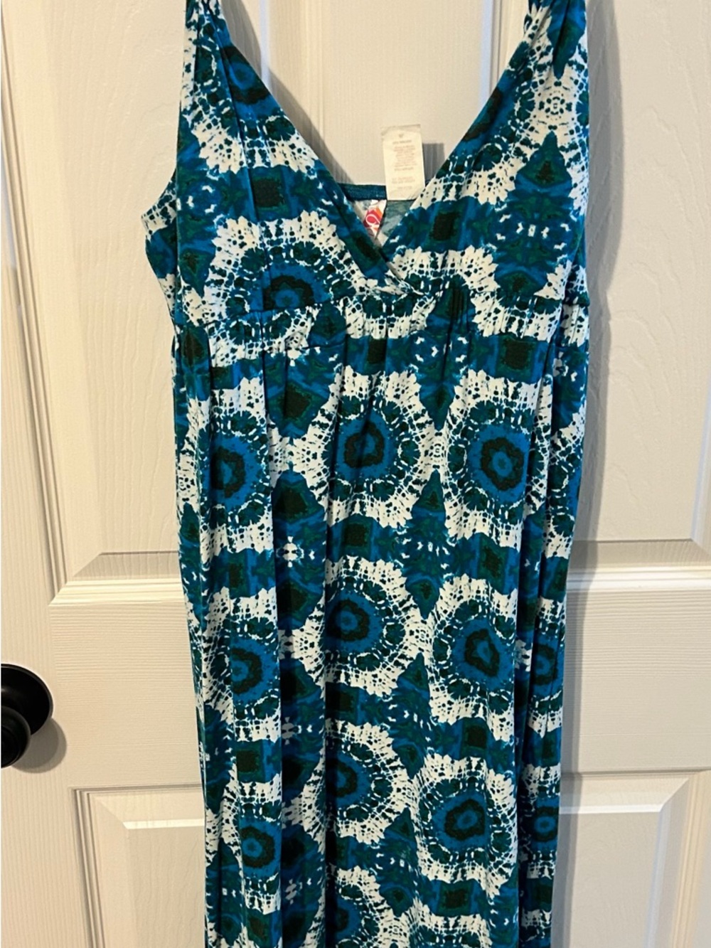 6 degrees Blue Teal Patterned Maxi Dress